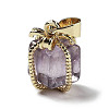 Natural Amethyst Gift Box Charms LS-G-P523-01G-05-1