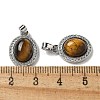 Natural Tiger Eye Pendants KK-R210-24P-3