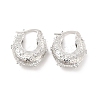 Clear Cubic Zirconia Thick Hoop Earrings EJEW-P213-08P-1