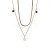 Star Stainless Steel with Natural Shell Double Layer Pendant Necklaces & Charm Bracelets Sets WGBAFA5-03-5