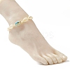 Narural Cowrie Shell Braided Bead Anklet for Women AJEW-AN00527-03-3