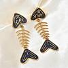 304 Stainless Steel Enamel Dangle Stud Earrings for Women EJEW-L315-06G-01-3