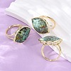 Horse Eye Natural African Turquoise(Jasper) Cuff Rings RJEW-M076-04G-06-1
