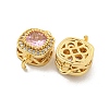 Brass Pave Cubic Zirconia Connector Charms KK-B096-05G-01-2