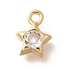 Brass Micro Pave Cubic Zirconia Charms KK-C085-23G-1