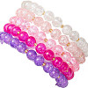 5Pcs 5 Color Spray Painted Crackle Glass Beads Stretch Bracelets for Men Women BJEW-MZ00203-5