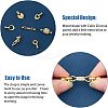 7Pcs 7 Styles Rack Plating Brass Micro Pave Clear Cubic Zirconia Fold Over Clasps KK-FH0004-70-5