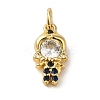 Brass Micro Pave Clear Cubic Zirconia Pendants KK-R162-021A-G-1
