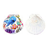 Printed Natural Freshwater Shell Big Pendants SHEL-N032-235-04-1