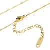 Ion Plating(IP) 304 Stainless Steel Black Enamel Boston Link Chains Heart Pendant Necklaces for Women NJEW-K276-13G-2