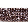 Transparent Electroplate Glass Beads Strands GLAA-F029-3mm-C05-1