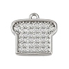 Brass Micro Pave Clear Cubic Zirconia Charms KK-L238-18P-1