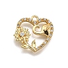 Brass Micro Pave Clear Cubic Zirconia Pendants LS-KK-G530-01C-G-1