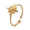 Star 304 Stainless Steel Open Cuff Ring for Women RJEW-M049-03G-4