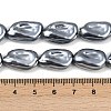 Electroplated Glass Beads Strands GLAA-H039-04C-4