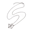 3 Pcs 201 Stainless Steel Crystal Stone Cage Pendant Necklaces NJEW-JN04750-4