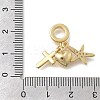Brass Micro Pave Clear Cubic Zirconia European Dangle Charms KK-D431-033A-G-3