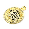 Brass Micro Pave Cubic Zirconia Pendants KK-K354-09A-G-2