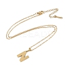 Ion Plating(IP) Initial Letter 304 Stainless Steel Pendant Necklaces NJEW-M199-01G-N-3