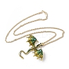 Alloy Enamel Dragon Pendant Necklaces NJEW-V005-01AG-02-2