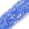Electroplate Transparent Glass Beads Strands EGLA-A046-01A-17-1