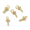 Real 18K Gold Plated Brass Micro Pave Clear Cubic Zirconia Charms KK-E068-VB452-T-4