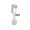 304 Stainless Steel Pave Clear Cubic Zirconia Clip on Belly Rings FS-WGD716D-01-1
