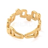 304 Stainless Steel Hollow Open Cuff Rings for Women STAS-D085-35G-3