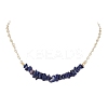 Natural Lapis Lazuli Chip Bib Necklaces NJEW-JN04950-03-1