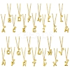 304 Stainless Steel Clear Cubic Zirconia Heart & Letter Pendant Curb Chain Necklaces for Women NJEW-FS00012-27I-4