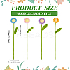 12Pcs 4 Colors Crochet Cotton Flower Ornaments with Iron Wire AJEW-FG0002-93-2