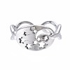 Non-Tarnish 304 Stainless Steel Moon and Star Open Cuff Ring RJEW-T023-12P-1
