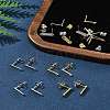16Pcs 2 Colors 201 Stainless Steel Stud Earring Findings with Hole EJEW-FS0001-18-10