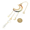 Wire Wrapped Chakra Gemstone & Brass Pendant Decorations HJEW-TA00075-01-3