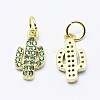 Brass Micro Pave Cubic Zirconia Charms LS-ZIRC-G130-26G-02-NR-2