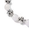 Natural Malaysia Jade Round Beads Stretch Bracelets BJEW-JB12343-02-3