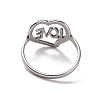 Non-Tarnish 201 Stainless Steel Heart with Word Love Finger Ring RJEW-J051-38P-3