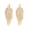 Brass Pave Clear Cubic Zirconia Pendants KK-T074-93A-G-1