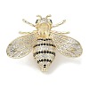 Bee Brass Cubic Zirconia Brooches JEWB-Q013-03G-1