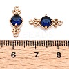 Brass Pave Faceted Glass Connector Charms X-FIND-T070-03C-3