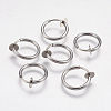Tarnish Resistant 304 Stainless Steel Retractable Clip-on Hoop Earrings STAS-I097-078P-6