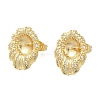 Brass Micro Pave Clear Cubic Zirconia Stud Earring Findings KK-K388-15G-2