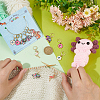 Flamingo/Yin Yang Flower/Elephant Alloy Enamel Pendant Stitch Markers HJEW-AB00460-3