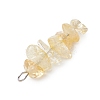 3Pcs Natural Citrine & Green Aventurine & Synthetic Blue Goldstone Chip Beaded Constellation Pendants PALLOY-JF03043-06-5