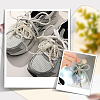 4Pcs 2 Styles Bowknot Plastic Imitation Pearl Shoe Charms AJEW-HY0001-93-5