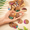 16Pcs 8 Colors Transparent Resin & Walnut Wood Pendants RESI-TA0002-10-5