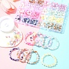 648Pcs 24 Styles Frosted Baking Paint Crackle Glass Beads with Glitter Powder DGLA-FS0001-12-7