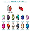 48Pcs 12 Colors Zinc Alloy Glass Pendants GLAA-TA0003-24-4