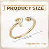 1Pc Brass Micro Pave Clear Cubic Zirconia Open Cuff Rings for Women RJEW-LP0002-37P-2
