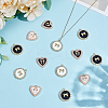 32Pcs 4 Colors Alloy Enamel Pendants FIND-ME0001-45-5